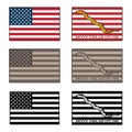 USA and Dont Tread On Me flag isolated vector illustration set in full color, desert camouflage tones, and black
