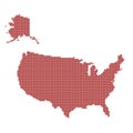 Usa dotted red map. Abstract united states map