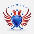 USA eagle shield symbol logo vector illustration. Royalty Free Stock Photo