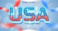 USA Editable text effect in modern trend style Royalty Free Stock Photo