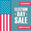 USA Election Day Sale banner. This weekend special offer banner, discount up to 50% off.