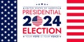 USA 2024 Presidential Election background with American flag colors design. Royalty Free Stock Photo