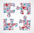 USA elections icons puzzle piece