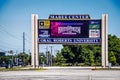 USA Electronic sign at Mabee Center at Oral Roberts University adverting performance by Kris Kristofferson and