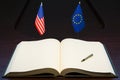 USA and EU (European Union) relations concept Royalty Free Stock Photo