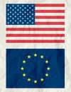 Usa and euro flag ,vector Royalty Free Stock Photo