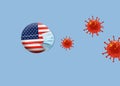 USA Corona virus attack concept.