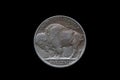 USA five cents Buffalo Indian Head nickel coin dated 1935 Royalty Free Stock Photo