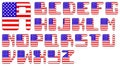 USA flag alphabet