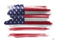 USA flag. American flag painted with watrcolor