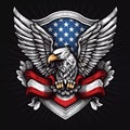 USA Flag with American Eagle Emblem Royalty Free Stock Photo