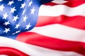 USA flag. American flag. American flag blowing wind. Close-up. Studio shot Royalty Free Stock Photo