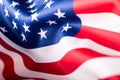 USA flag. American flag. American flag blowing wind. Close-up. Studio shot Royalty Free Stock Photo