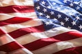 USA flag. American flag. American flag blowing wind. Close-up. Studio shot Royalty Free Stock Photo