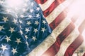 USA flag. American flag. American flag blowing in the wind Royalty Free Stock Photo