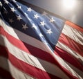 USA flag. American flag. American flag blowing in the wind Royalty Free Stock Photo