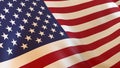 American Flag USA Flag Close up Side Angle 3d render Royalty Free Stock Photo