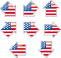 USA flag arrow placards
