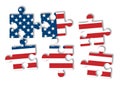 USA flag as scattered jigsaw puzzle pieces Royalty Free Stock Photo