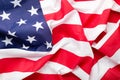 USA flag background. American national flag as symbol of democracy, patriot, US Memorial Day or 4th of July. Closeup texture Flag Royalty Free Stock Photo