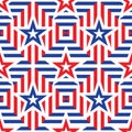 USA flag background design. Stars and stripes concept background. American Independence Day seamless pattern. Red, blue and white Royalty Free Stock Photo