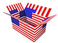 Spojené státy americké vlajka krabice 