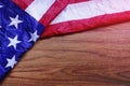 USA Flag on Brown Wooden Board Scene Royalty Free Stock Photo