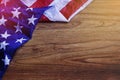 USA Flag on Brown Wooden Board Scene Royalty Free Stock Photo