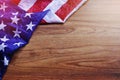 USA Flag on Brown Wooden Board Scene Royalty Free Stock Photo