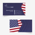 USA Flag Business Card, standard size 90x50 mm business card template Royalty Free Stock Photo