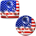 USA flag buttons with water Royalty Free Stock Photo