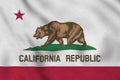 USA Flag of California gently waving in the wind Royalty Free Stock Photo