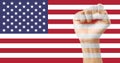 USA flag clenched fist