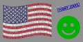 USA Flag Collage of Glad Smile and Distress Funny Jokes Seal