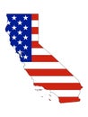 USA Flag Combined With the Map of US Federal State of California Royalty Free Stock Photo