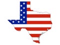 USA Flag Combined With the Map of US Federal State of Texas Royalty Free Stock Photo