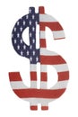 USA flag on Dollar sign Royalty Free Stock Photo