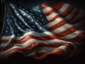 USA flag drawing close up. Neural network generate art Royalty Free Stock Photo