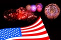 USA flag firework background