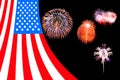 USA flag firework background
