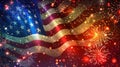 USA Flag Fireworks: A Patriotic Display for Independence Day Celebrations - Stock Photo Royalty Free Stock Photo