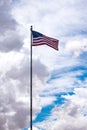 Old Glory standing proud in the face of the incoming storm