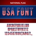 USA flag font