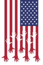 USA flag and hands.