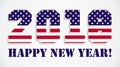 USA flag 2018 Happy New Year