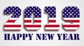 USA flag 2019 Happy New Year