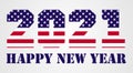 USA flag 2021 Happy New Year
