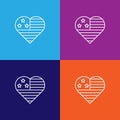 usa flag heart outline icon. Elements of independence day illustration icon Royalty Free Stock Photo