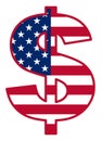 USA flag inside dollar symbol