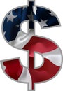 USA flag inside dollar symbol